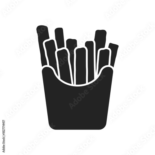 French fries icon in flat style. Fast food snack vector illustration on isolated background. Crispy potato sign business concept.