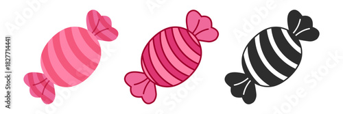 Candy icon in flat style. Lollypop vector illustration on isolated background. Sugar dessert sign business concept.