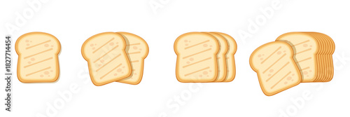 Sliced bread icon in flat style. Bread toast vector illustration on isolated background. Breakfast snack sign business concept.