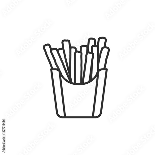 French fries icon in flat style. Fast food snack vector illustration on isolated background. Crispy potato sign business concept.