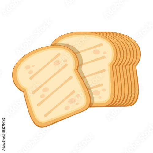 Sliced bread icon in flat style. Bread toast vector illustration on isolated background. Breakfast snack sign business concept.