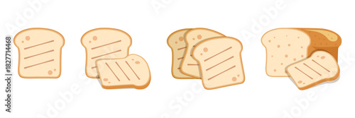 Sliced bread icon in flat style. Bread toast vector illustration on isolated background. Breakfast snack sign business concept.