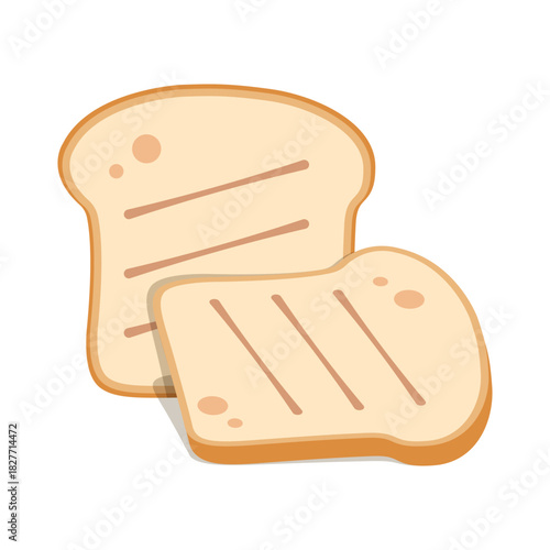Sliced bread icon in flat style. Bread toast vector illustration on isolated background. Breakfast snack sign business concept.