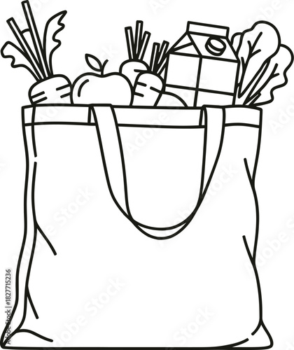 Eco-friendly tote bag filled with fresh produce for a healthy lifestyle