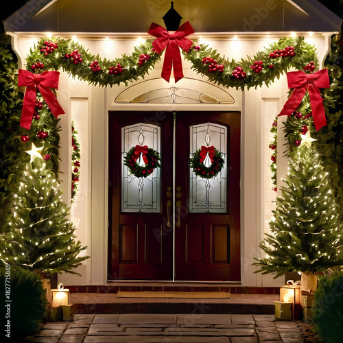 Wallpaper Mural decorated christmas tree Torontodigital.ca