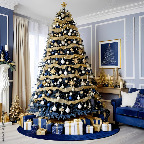 Wallpaper Mural decorated christmas tree Torontodigital.ca