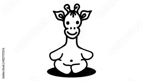 giraffe toy symbol, black isolated silhouette