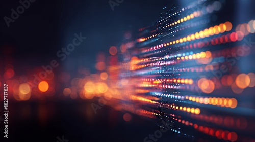 Wallpaper Mural glowing code lines floating in air, digital particles, tech background Torontodigital.ca