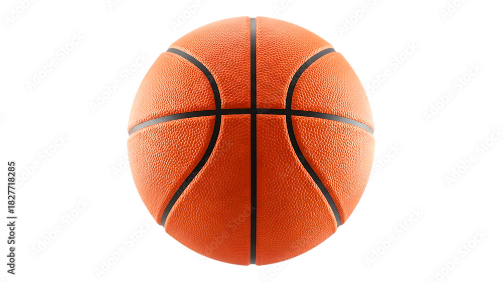 Fototapeta premium Vibrant orange basketball on white background for sports design