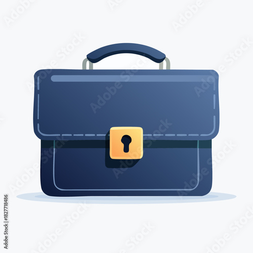 Blue Briefcase with Golden Lock and Handle.