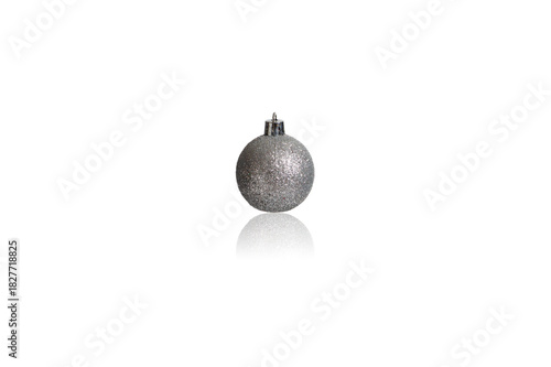 Silver glitter ornament for holiday decoration and festive celebrations in winter season