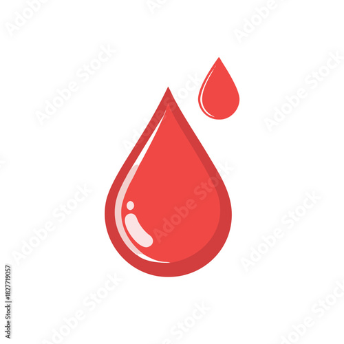 Dripping Blood Drop Vector Color Icon Illustration