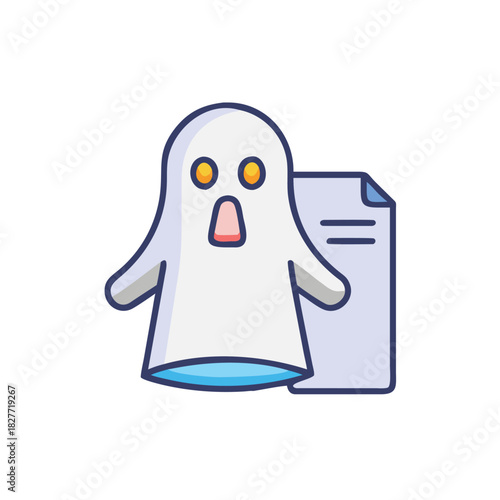 Ghost Sheet Figure Vector Color Icon Illustration