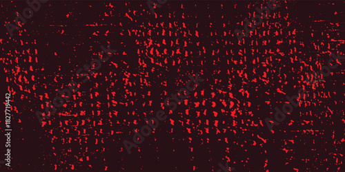 Grunge halftone gradient background. Faded grit noise texture. black and red sand wallpaper. Anime or manga style comic overlay. Vector graphic design textured template