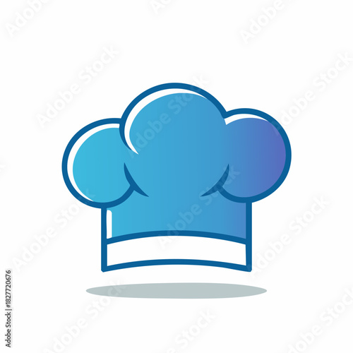 Blue Chef Hat Icon Vector Illustration.
