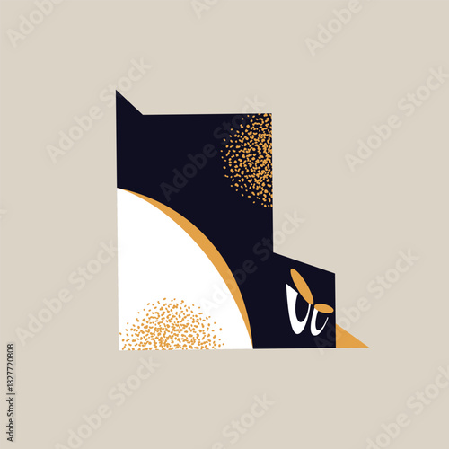 Abstract geometric stylized penguin characters isolated on background. Funny sad birds, winter wildlife, annoyed faces concept. Vector flat illustration