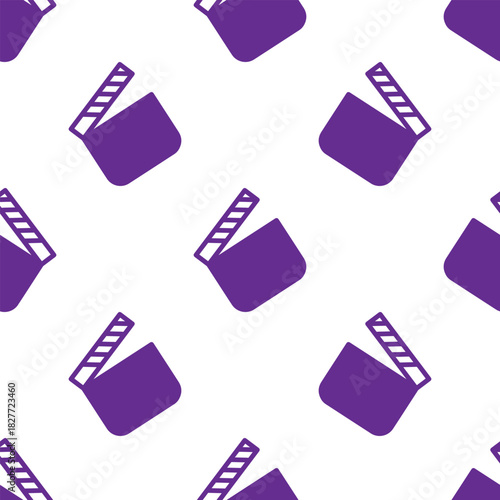 clip clapper seamless pattern isolated on transparent background.