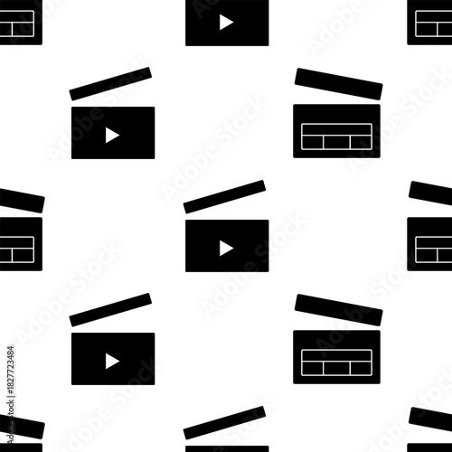 clip clapper seamless pattern isolated on transparent background.