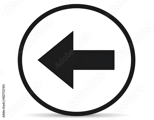 Black left-pointing arrow inside a black circle on a white background with a gray shadow beneath the shape Free Download Black left-pointing arrow inside a black circle on a white background with a gray shadow beneath the shape - GFXLoad