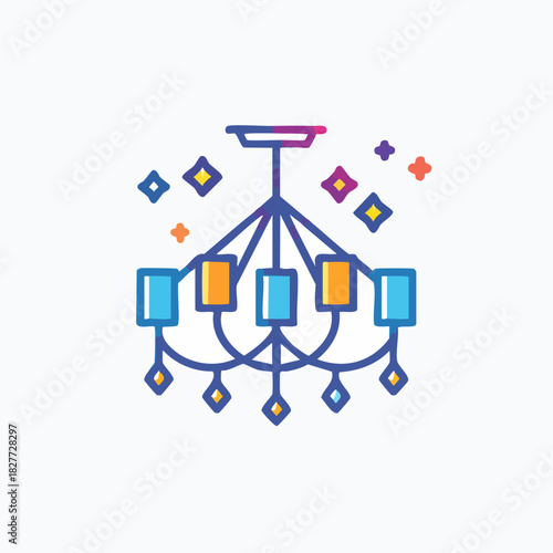 Elegant Chandelier Illuminating Interior Spaces with Decorative Lighting.