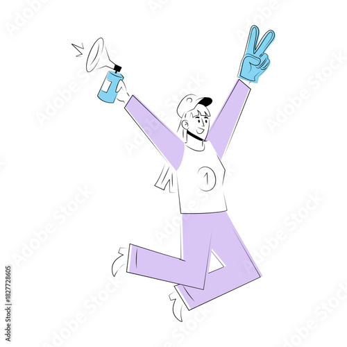 A sketchy style illustration showing a supporter