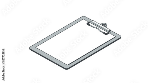Illustration of a clipboard with a blank sheet of paper.