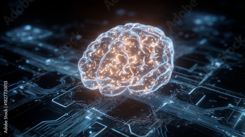 Wallpaper Mural visual metaphor of a brain made of code and circuits Torontodigital.ca