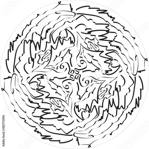 Intricate Leaf Mandala: A delicate mandala, composed of swirling leaves, creates a mesmerizing and harmonious design, reflecting the beauty and balance of nature.