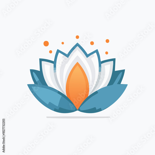Elegant Lotus Flower Illustration with Calming Color Palette.