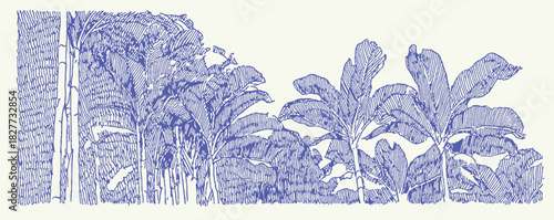 annetdebar_Landscape_of_a_dense_jungle_with_overlapping_leave_63a86462-d7b0-4eba-9d63-a24af53a33c9_3_traced