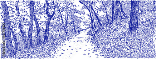 annetdebar_Landscape_of_a_forest_path_covered_in_fallen_leave_925702b8-9423-4ae6-8361-b4602ffa9ec8_0_traced