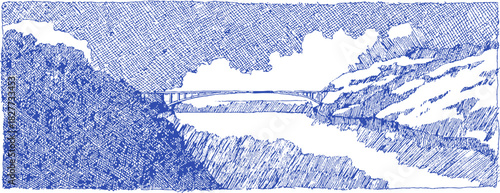 annetdebar_Landscape_of_a_foggy_bridge_disappearing_into_thic_40c0d496-ae20-483f-9d64-a64bb7aae4ff_3_traced