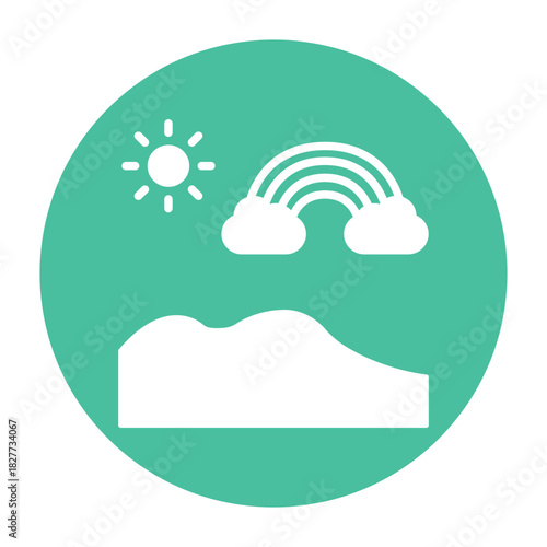  Rainbow Sky Vector icon which can easily modify or edit