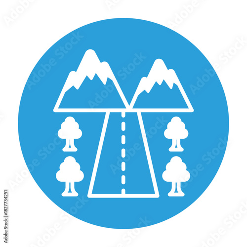 Hill Road Vector icon which can easily modify or edit