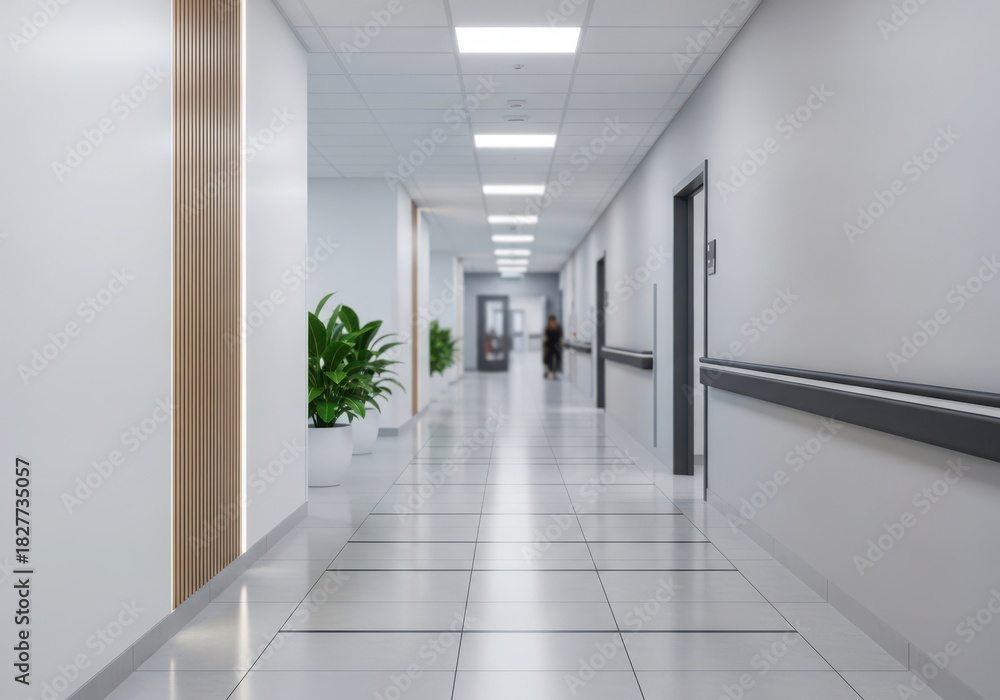 custom made wallpaper toronto digitalModern, bright, clean hospital corridor with contemporary design