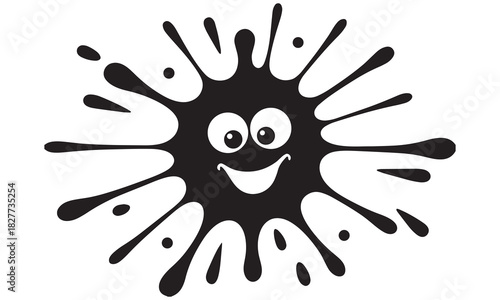 Happy Paint Splat Face Clipart – Smiling Ink Splash SVG PNG