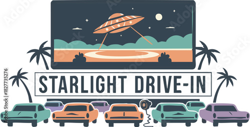 Retro Drive In Movie Night with Alien Encounter Design