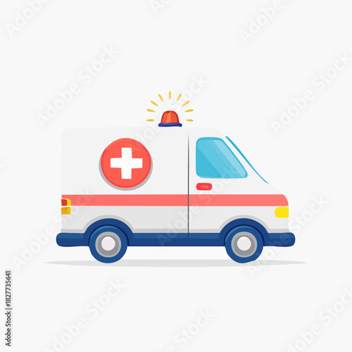 Emergency medical ambulance vehicle for urgent healthcare transport.