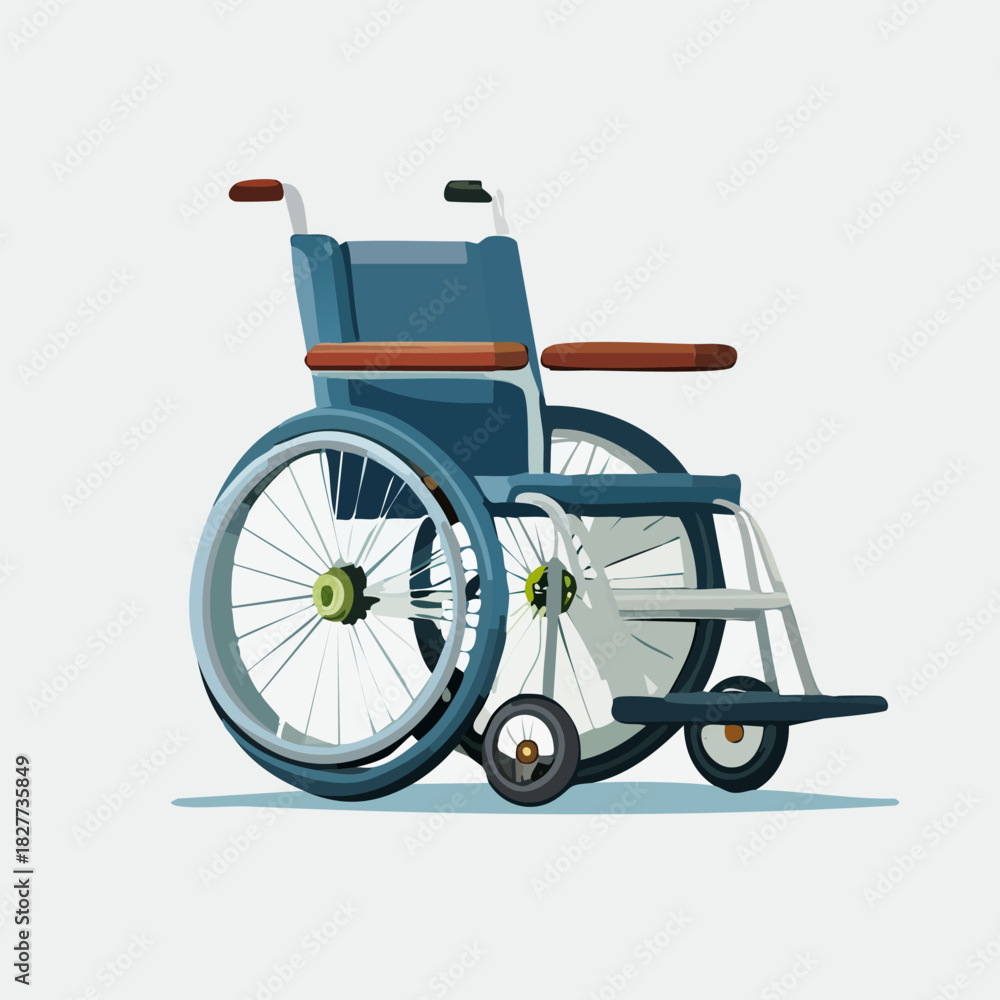 Fototapeta premium Empty wheelchair for disabled people on a white background.