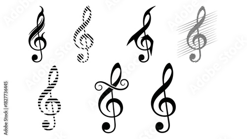 vector illustration of a treble clef