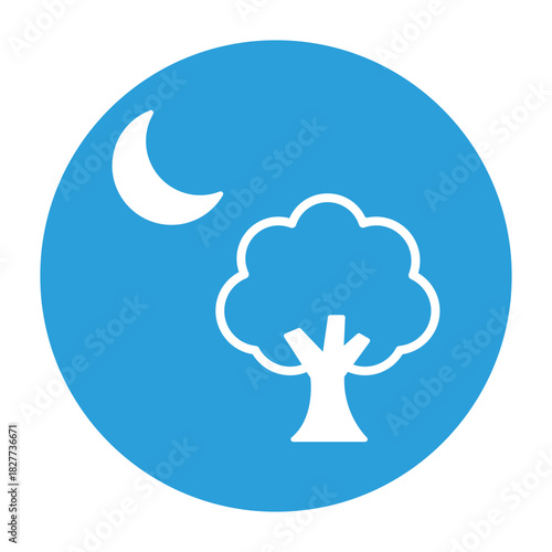 Night Tree Vector icon which can easily modify or edit