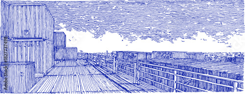 annetdebar_Sketch_of_a_container_ship_deck_filled_with_stacke_40b656f5-f4fd-4f63-b1a3-af773aa64edd_1_traced