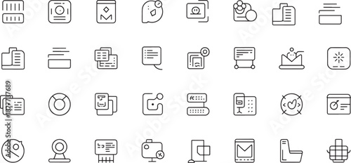 Assorted Line Icons for Technology and Office Work symbol