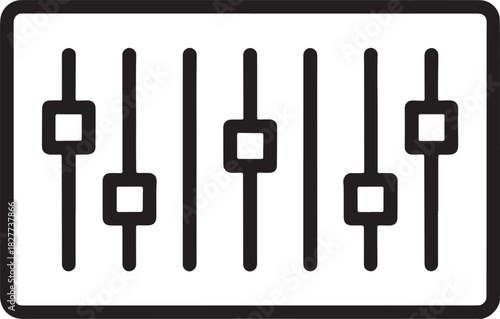 Audio Mixer Faders Icon With Square Sliders In A Row Keywords: audio, mixer, faders, sliders, sound