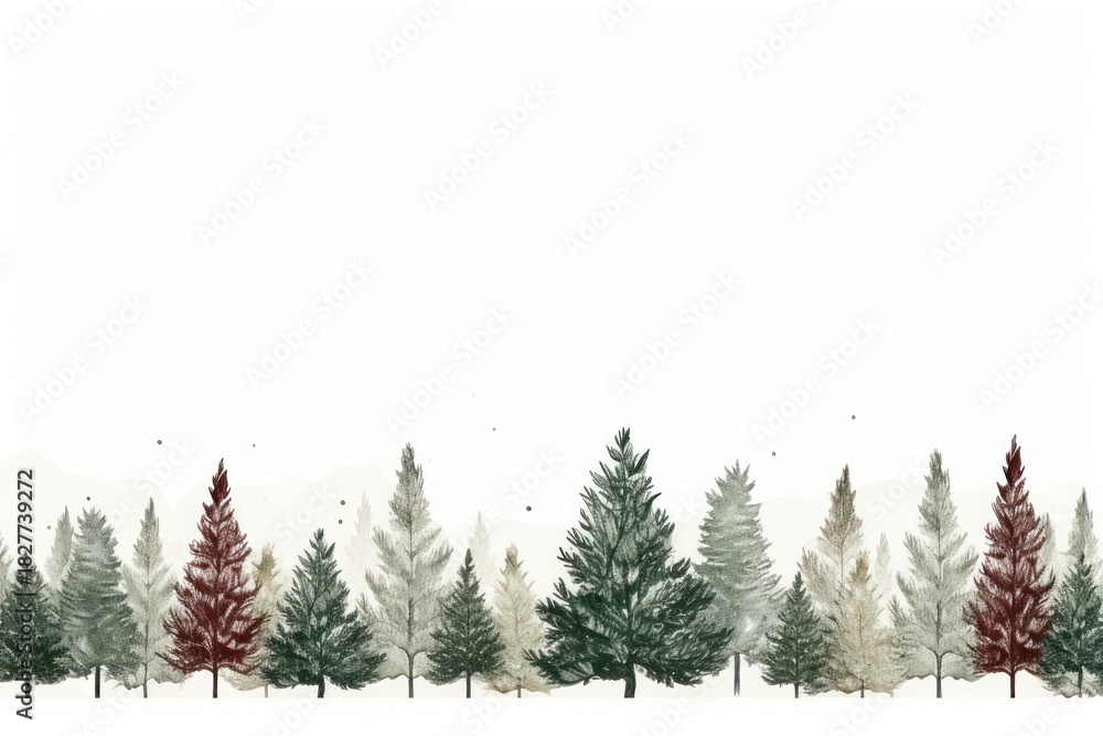 Fototapeta premium Christmas trees outdoors nature forest.