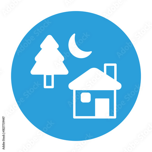 Night Landscape Vector icon which can easily modify or edit