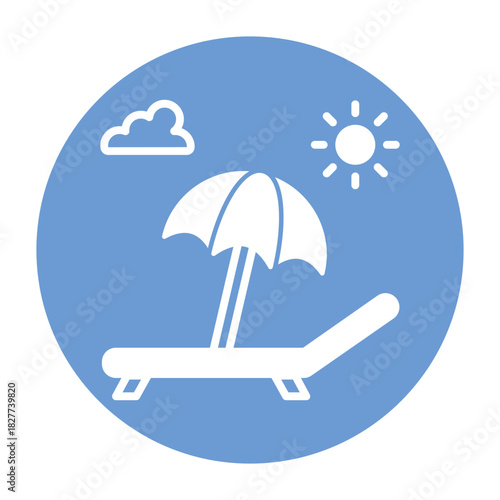 Beach Chair Vector icon which can easily modify or edit