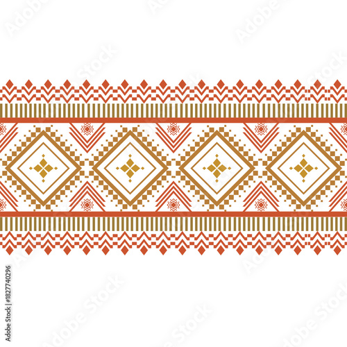 Vector Geometric Ethnic seamless pattern background.Native American tribal fabric,Azect,Batik,rung,drawn,cross