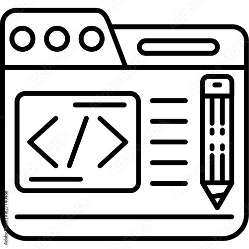 Code Editor Outline Icon