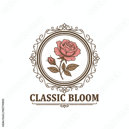 Classic Bloom Vintage Floral Boutique Logo